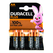 Duracell Plus Power AA-MN1500 Alkaline Batteries 4 Pack