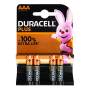 Duracell Plus Power AAA-MN2400 Alkaline Batteries 4 Pack