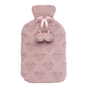 KS Brands Embossed Hearts Hot Water Bottle 2 litre Pink