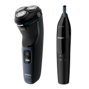 Philips Series 3000 Rechargeable Wet/Dry Electric Shaver S1333-51 + Nose Trimmer