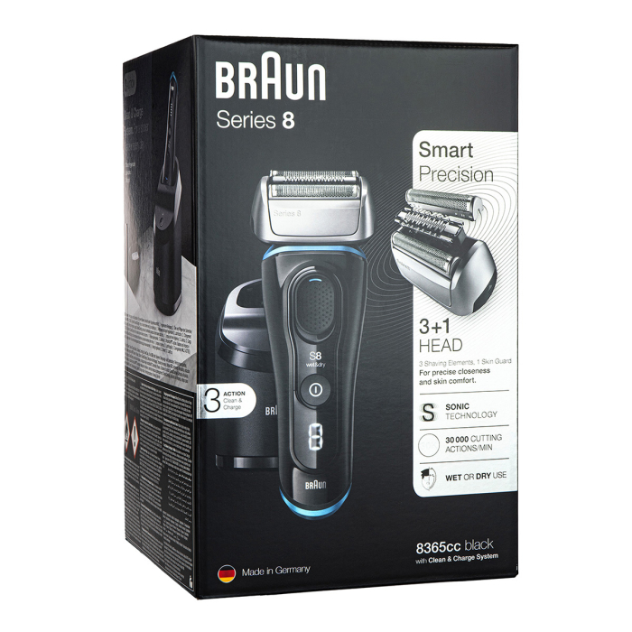 Braun Series 8 Wet & Dry Foil Shaver with Clean & Charge System 8365cc