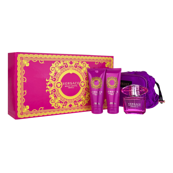 Versace Bright Crystal Absolu Eau de Parfum 90ml 4 Piece Gift Set