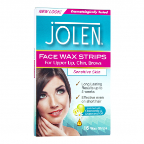 Jolen Facial Strip Wax Strips Sensitive Skin - Pack of 16