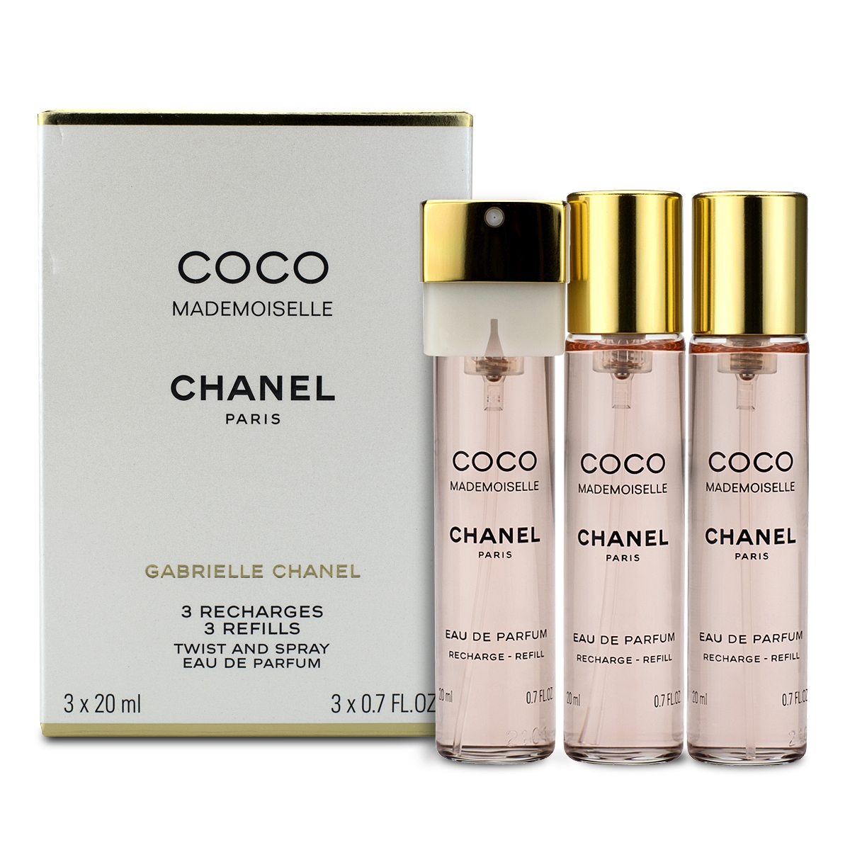 Chanel Coco Mademoiselle Eau de Parfum Twist & Spray 3 X 20ml Refills