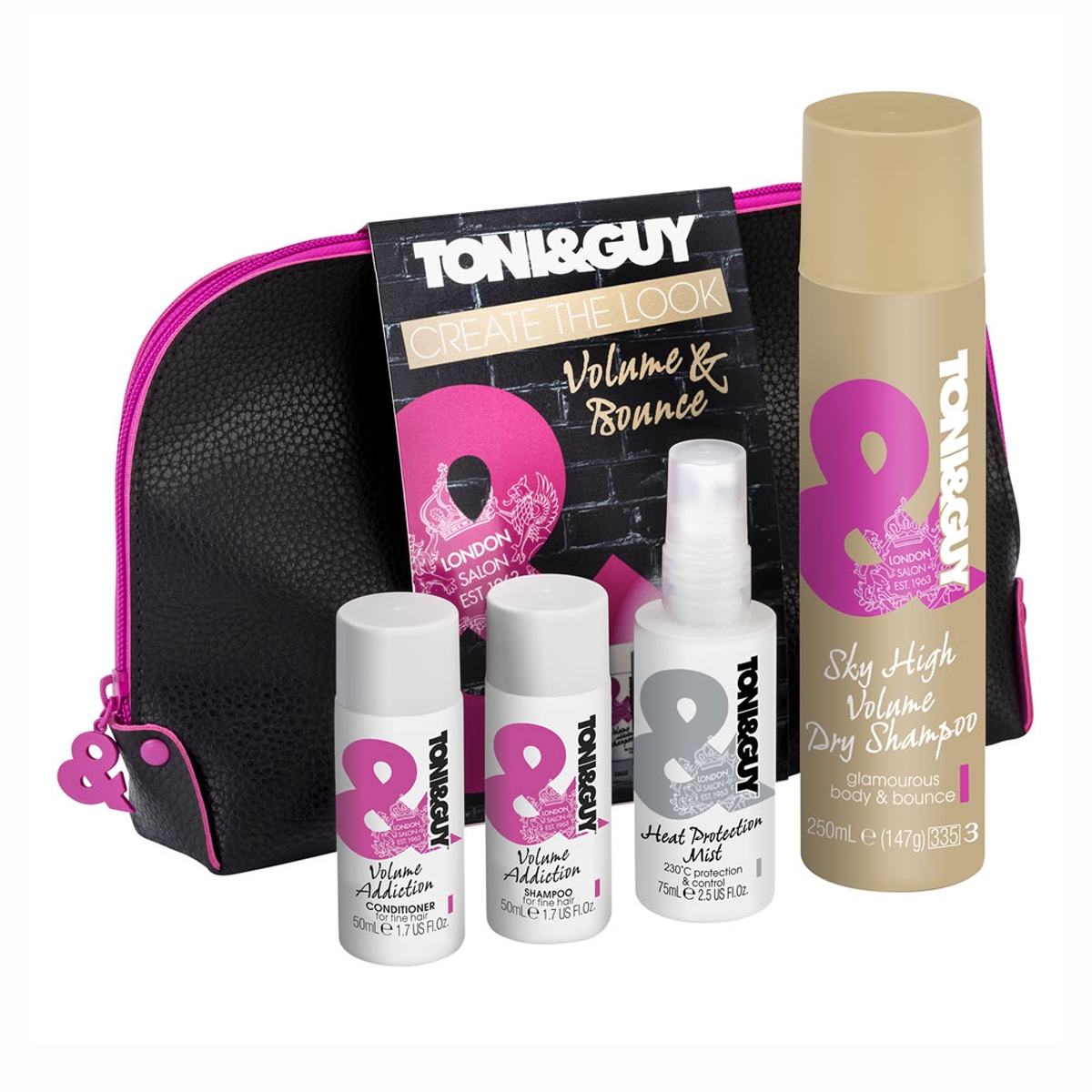 Toni & Guy Volume & Bounce 5 Piece Gift Set with Wash Bag