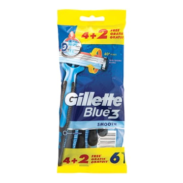 Gillette Blue 3 Smooth Disposable Razors 6 Pack