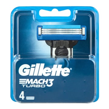 Gillette Mach3 Turbo Razor Blades 4 Pack