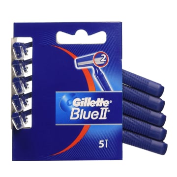 Gillette Blue II  Disposable Razors 5 Pack Carded