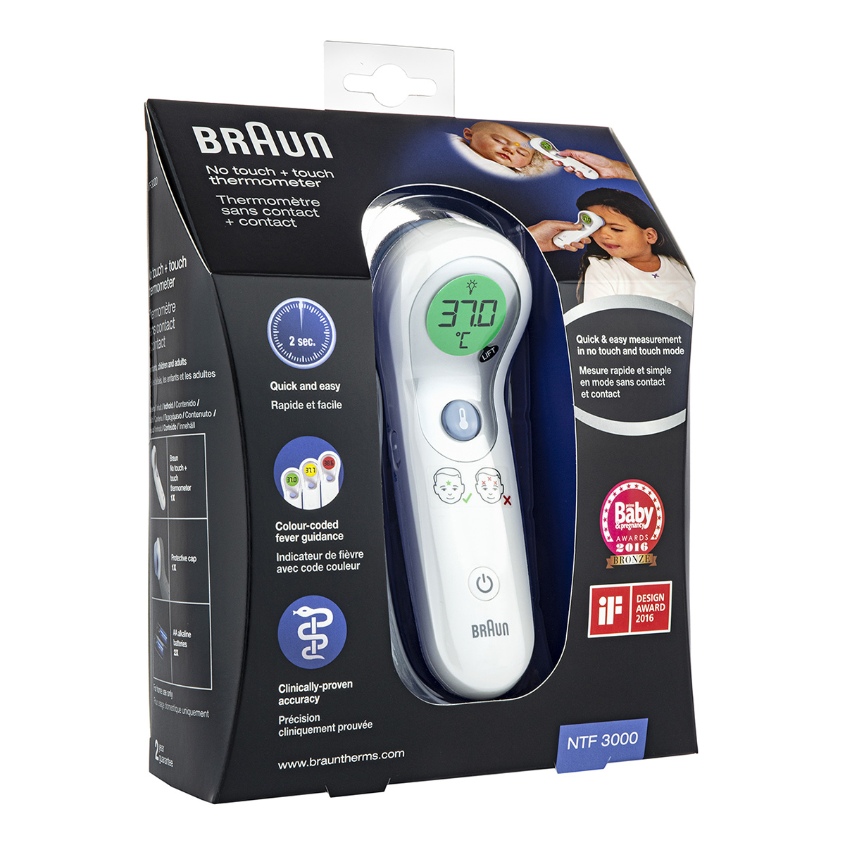 Braun NTF3000 No Touch Plus Forehead Digital Thermometer.Clinically Proven. 
