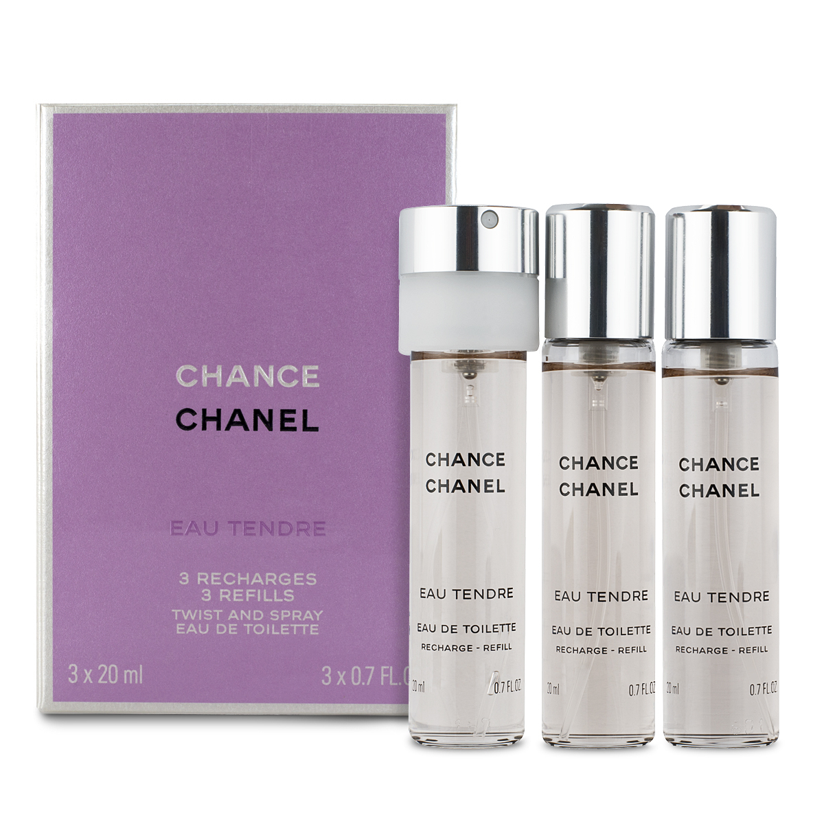 Chanel Chance Eau Tendre Eau de Toilette Twist & Spray 3 X 20ml Refills |  Beautybuys Ireland