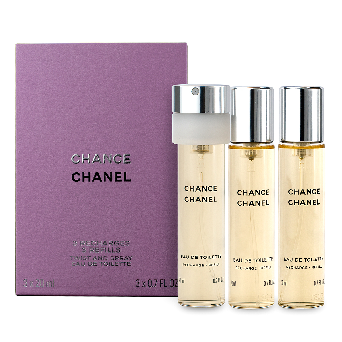 Chanel Chance Eau de Toilette Twist & Spray 3 X 20ml Refills