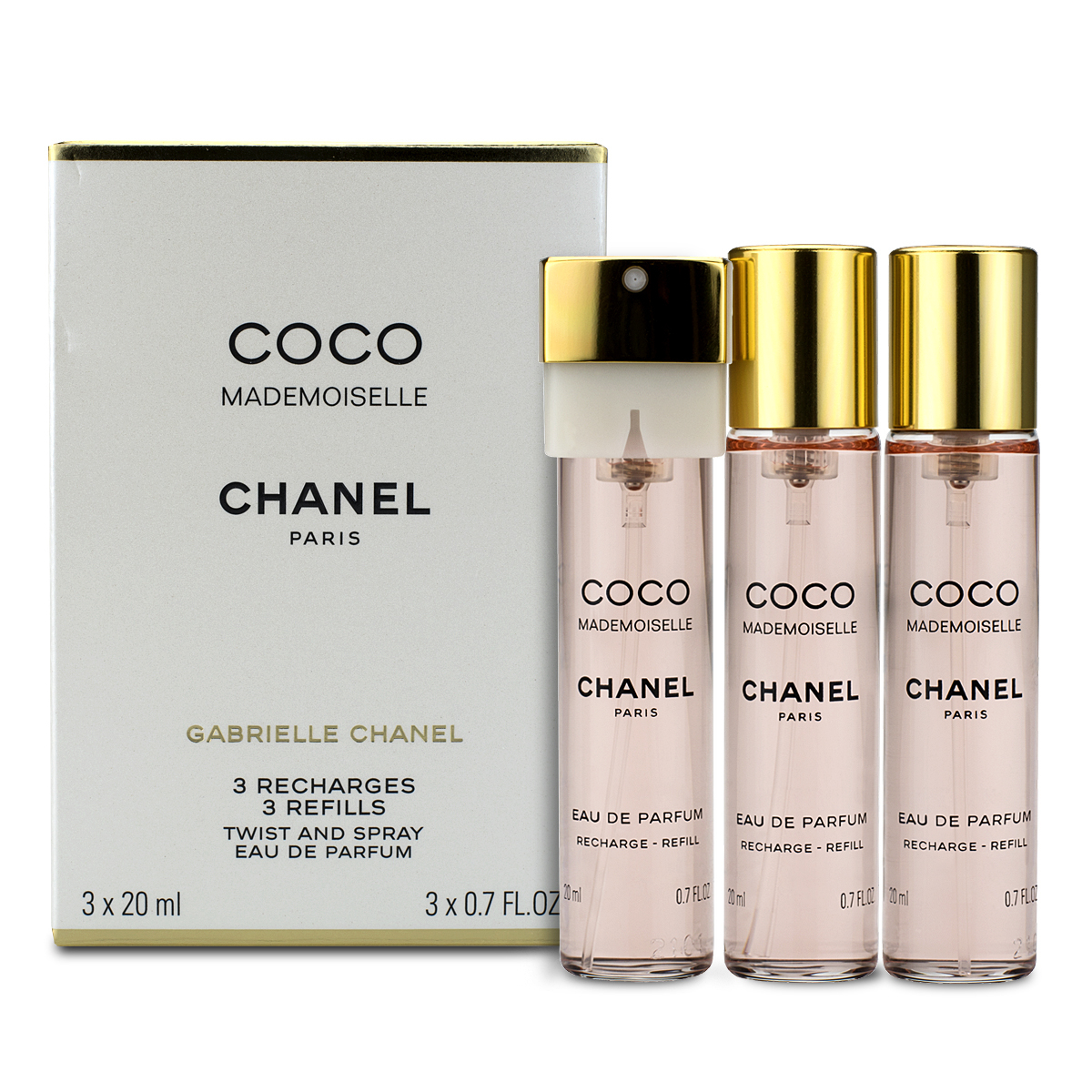 Chanel Coco Mademoiselle Eau de Parfum Twist & Spray 3 X 20ml Refills |  Beautybuys Ireland