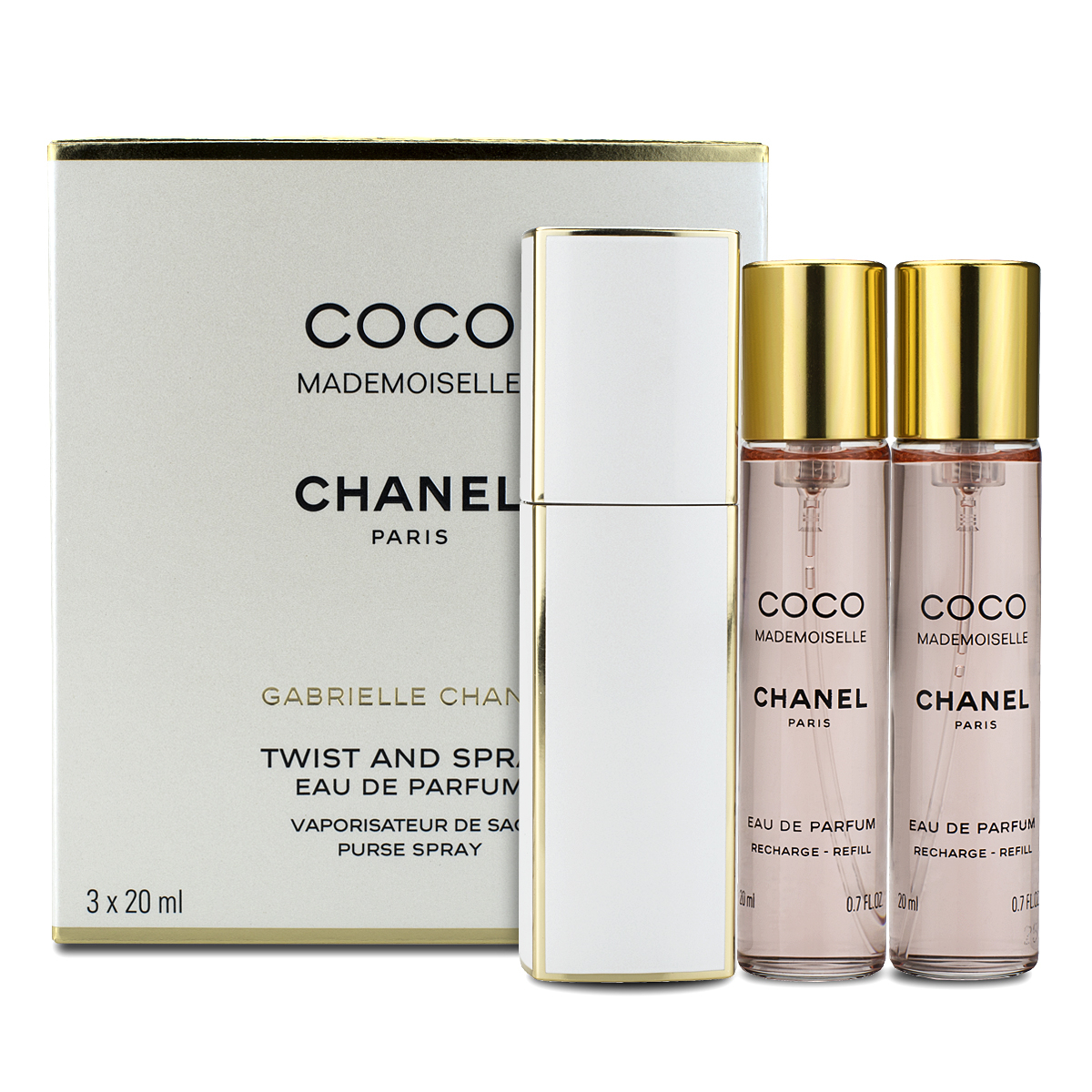Chanel Coco Mademoiselle Eau de Parfum Twist & Spray 20ml + 2 X 20ml Refills