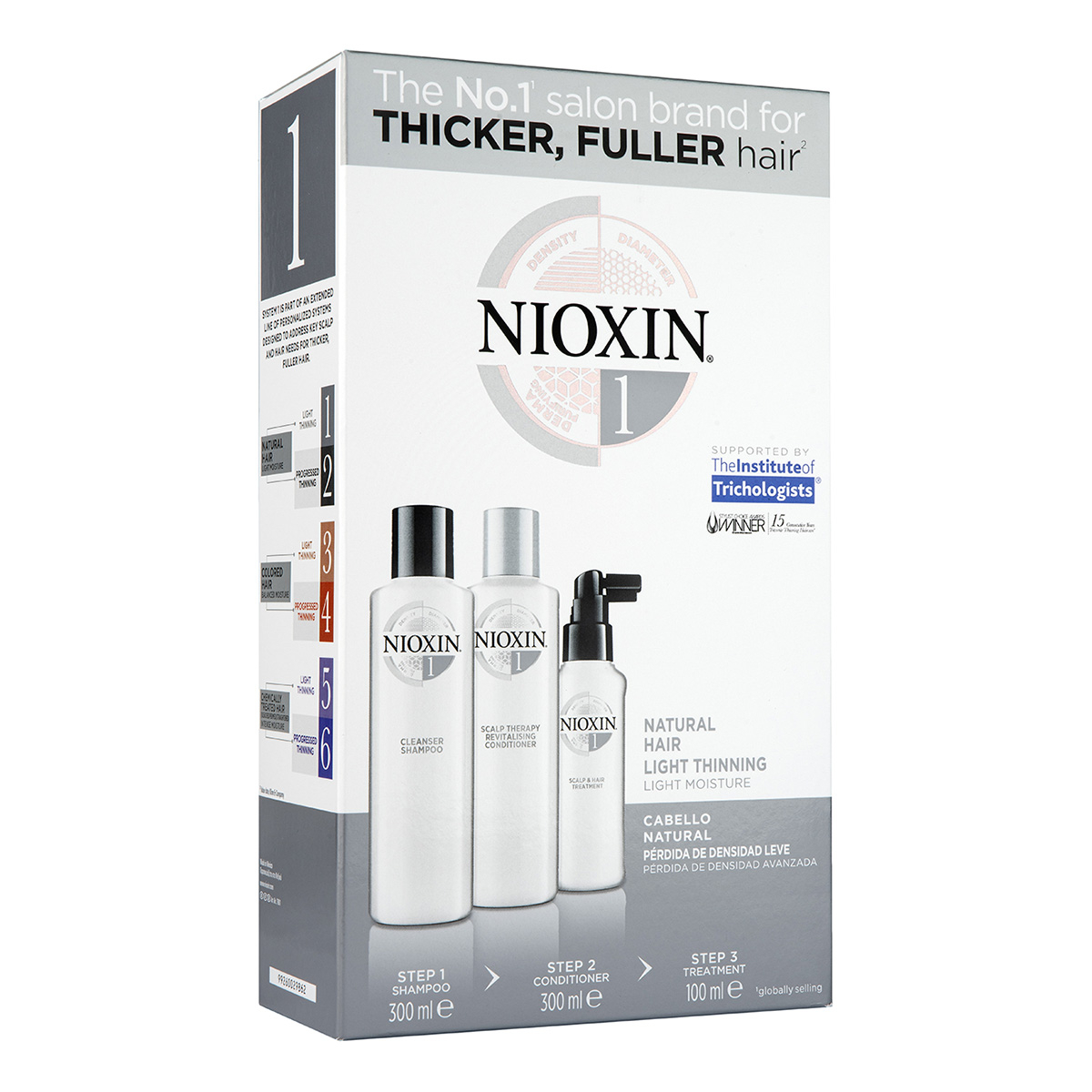 Nioxin 3 Part Loyalty Kit System No 1 For Natural Hair Light Thinning