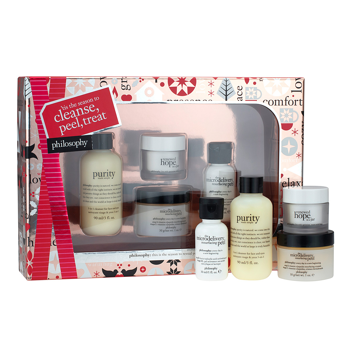 Philosophy Cleanse, Peel & Treat 4 Piece Skincare Gift Set BeautyBuys