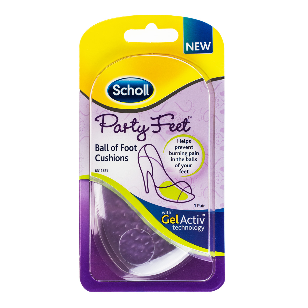Scholl Party Feet Invisible Gel Ball of Foot Cushions 1 Pair