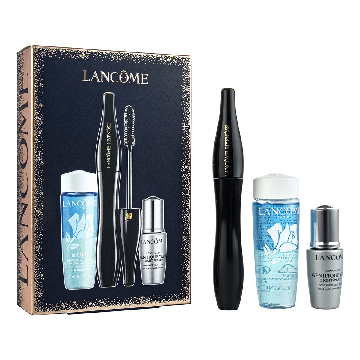 Lancome Hypnose 3 Piece Set Black Mascara With Bi-Facil And Eye Serum