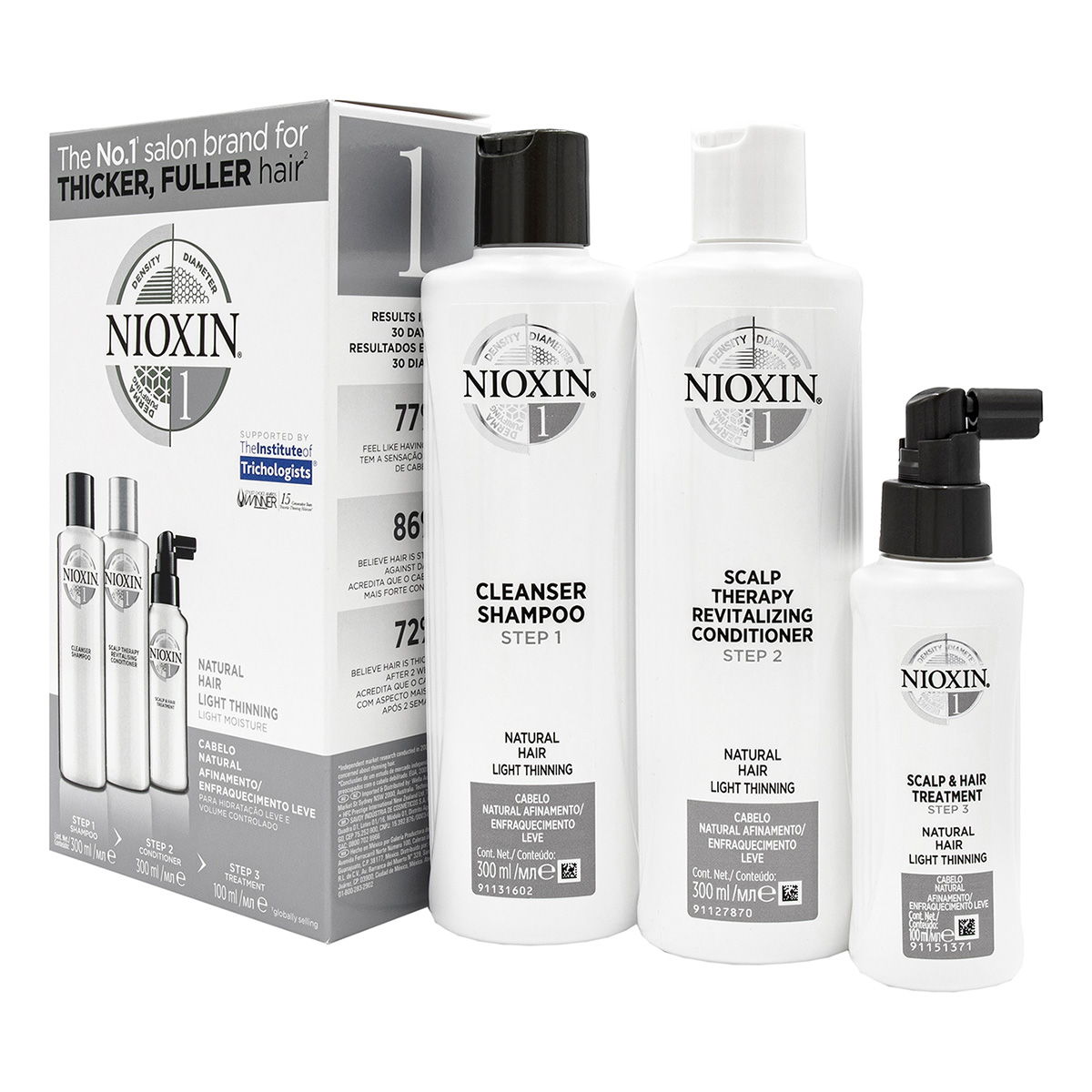 Nioxin System 1 Full Size Kit For Natural Hair With Light Thinning